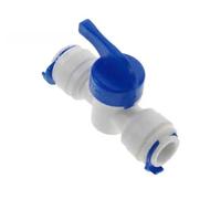 Fit Tube O/D 1/4" 3/8" Pushfit Equal Ball Valve Fitting Aquarium Reverse Osmosis RO Water Dispenser(Black)