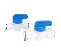 Fit Tube O/D 1/4" 3/8" Pushfit Equal Ball Valve Fitting Aquarium Reverse Osmosis RO Water Dispenser(Bronze Yellow)