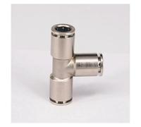 Fit Tube O/D 10mm Pneumatic Nickel Brass Tee 3 Way Push in Connector Union Quick Release Air Fitting Plumbing