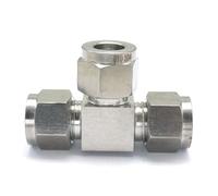 Fit Tube O/D 10mm Tee Equal 3 Ways 304 Stainless Steel Ferrule Pneumatic Air Compression Coupler Connector Fitting