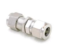 Fit Tube O/D 14mm Bulkhead 304 Stainless Steel Ferrule Pneumatic Air Compression Pipe Fitting