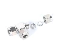 Fit Tube O/D 3-12mm 1/8" 1/4" 3/8" 1/2" Tee Equal 3 Ways 304 Stainless Steel Ferrule Pneumatic Air Compression Fitting(3/8")