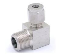Fit Tube O/D 6mm -3/8" BSPT Elbow 304 Stainless Steel Ferrule Pneumatic Air Compression Fitting