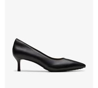 Clarks Womens Adela Court Black Leather Court Shoes,Heels Leather Smart