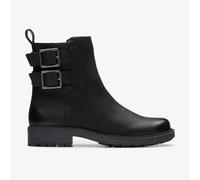 Clarks Womens Orinoco2 Bay Black Leather Ankle Boots Leather Casual