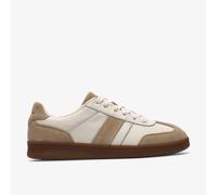 Clarks Seco Speed White Beige Womens trainers 8671-94D in a Plain Leather in Size 6