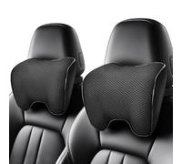Fit4drive 2pack Car Neck Support Pillow, 3D Memory Foam Headrest Cushions for Car & Travel, Car Headrest Pillow with Adjustable Straps Breathable Mesh Driver & Passenger Set (27x24x10cm each)