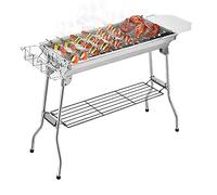 Fit4home Charcoal Barbecues - Portable Camping BBQ Grill for Travel Camping & Caravan, Small Stainless Steel Outdoor Barbecues & Smokers with Stand | CJ0007