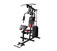 Fit4home Multi-functional Home Gym Workout Station Fitness Body Exercise | Adjustable Seat, 81kg Weight Plates | Black Red TF-7001