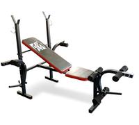Fit4home Weights Bench With Barbell Rack | Adjustable Home Training Gym Workout Fitness Bench | TF-1001 Black