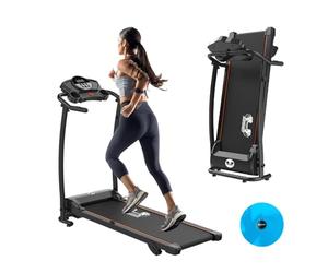 FIT4YOU Heavy Duty Folding Motorized Electric Treadmill Running Fitness Exercise Machine Manual With Free Twist Waist Plate Bluetooth Indoor Sport Gym Pro Jogging MT04 Black New