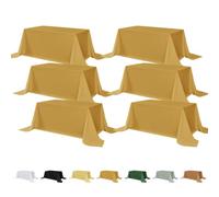 Fitable 6 Pack Gold Tablecloths for Rectangle Tables, 90 x 132 Inch | Wrinkle & Stain Resistant, Washable Polyester Fabric, For Wedding Party Banquet Formal Events Fall Thanksgiving Harvest