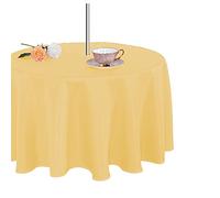 Fitable Outdoor and Indoor Tablecloth, Yellow, 60 Inches Round