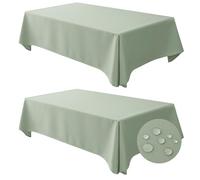 Fitable Sage Green Textured Table Cloth for Rectangle Table - 2 Pack, 60 x 84 inch - Waterproof Wrinkle Resistant Fabric Tablecloth for Dinner, Party, Banquet, Event