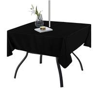 Fitable Square Table Cover Outdoor and Indoor Tablecloth - Washable Waterproof Wrinkle Free Table Cloth with Zipper and Umbrella Hole for Spring/Summer/Party/Picnic/BBQS/Patio Black 54 x 54 inch