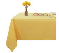 Fitable Square Tablecloth 60x60 inch Tablecloth Stain and Wrinkle Resistant Washable Polyester Table Cloth, Decorative Fabric Table Cover for Dining Table, Buffet Parties and Camping Yellow