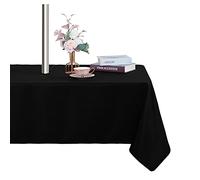 Fitable Table Cover Outdoor and Indoor Tablecloth - Washable Waterproof Wrinkle Free Table Cloth with Zipper and Umbrella Hole for Spring/Summer/Party/Picnic/BBQS/Patio Black 60x102 inch
