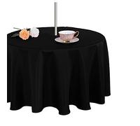 Fitable Table Cover Outdoor and Indoor Tablecloth - Washable Waterproof Wrinkle Free Table Cloth with Zipper and Umbrella Hole for Spring/Summer/Party/Picnic/BBQS/Patio Black 60R