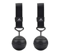 FITactic 3.5 Inches Groove Rock Climbing Solid Training Cannonball Bomb Power Pull Up Ball Hold Grips for Straps for Finger, Forearm, Biceps, Back Muscles (2 Balls, Black Groove 3.5")