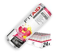 FITAID Fruit Punch Zero - Clean Sugar Free Electrolyte Drink, 24x355ml | Recovery Sports Drink, caffeine free with BCAA, electrolytes, multivitamins, magnesium, L-glutamine, turmeric, CoQ10 & stevia