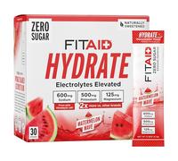 FITAID Hydrate Watermelon Wave - Zero Sugar Electrolyte Powder, 30 Sticks