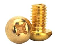 Fitaulip 4-40pcs M2 M2.5 M3 M4 Copper Machine Screws Pan Head Brass Screws Metric Thread Cross Recess Bolt(60mm (4Pcs),M4)