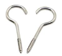 Fitaulip 5-20pcs Light Hook Ring Question Mark Hooks Sheep Eye Hook Screws Nickel Self-Tapping Screw Hooking NO.1/2/3/4/5/6/8/10/12/14(No.5 10pcs)