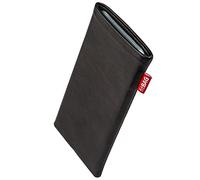 fitBAG Beat Black custom tailored sleeve for TCL 50 XL NXTPaper 5G | Made in Germany | Fine nappa leather pouch case cover with MicroFibre lining for display cleaning