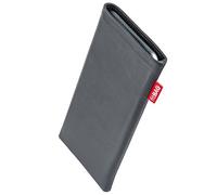 fitBAG Beat Gray custom tailored sleeve for Motorola Signature | Made in Germany | Fine nappa leather pouch case cover with MicroFibre lining for display cleaning