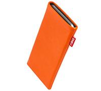 fitBAG Beat Orange custom tailored sleeve for Vivo X Fold 6 | Made in Germany | Fine nappa leather pouch case cover with MicroFibre lining for display cleaning