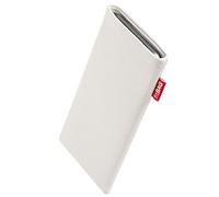 fitBAG Beat White custom tailored sleeve for Fairphone 4 5G | Made in Germany | Fine nappa leather pouch case cover with MicroFibre lining for display cleaning