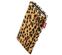 fitBAG Bonga Leopard custom tailored sleeve for Vivo X Fold 6 | Made in Germany | Fine imitation fur pouch case cover with MicroFibre lining for display cleaning