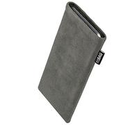 fitBAG Classic Gray custom tailored sleeve for Samsung Galaxy S25 Edge | Made in Germany | Genuine Alcantara pouch case cover with MicroFibre lining for display cleaning