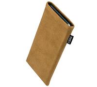 fitBAG Classic Sand custom tailored sleeve for ZTE Blade V70 Max | Made in Germany | Genuine Alcantara pouch case cover with MicroFibre lining for display cleaning