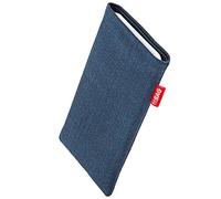 fitBAG Jive Blue custom tailored sleeve for Samsung Galaxy A15 | Made in Germany | Fine suit fabric pouch case cover with MicroFibre lining for display cleaning