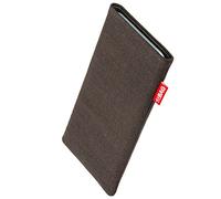 fitBAG Jive Brown custom tailored sleeve for Samsung Galaxy S24 | Made in Germany | Fine suit fabric pouch case cover with MicroFibre lining for display cleaning