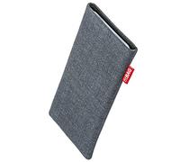 fitBAG Jive Gray custom tailored sleeve for Motorola edge 60 fusion | Made in Germany | Fine suit fabric pouch case cover with MicroFibre lining for display cleaning