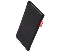 fitBAG Rave Black custom tailored sleeve for Vivo X Fold 6 | Made in Germany | Fine suit fabric pouch case cover with MicroFibre lining for display cleaning