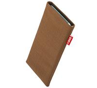 fitBAG Rave Brown custom tailored sleeve for Vivo X Fold 6 | Made in Germany | Fine suit fabric pouch case cover with MicroFibre lining for display cleaning