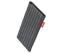 fitBAG Twist Gray custom tailored sleeve for Samsung Galaxy S24 FE | Made in Germany | Fine suit fabric pouch case cover with MicroFibre lining for display cleaning