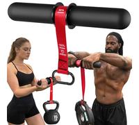 FitBeast Forearm Strengthener & Forearm Exerciser, Wrist Roller with Thicker Handle, Forearm Strength Trainer with Adjustable Strap - Ideal for Grip Strength, Muscle Building, Rehabilitation (Red)