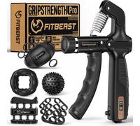FitBeast Grip Strengthener, Hand Grips Strengthener Kit - 6 Pack with Adjustable Resistance Forearm Strengthener, Hand Strengthener and Massage Balls