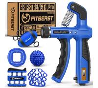 FitBeast Grip Strengthener, Hand Grips Strengthener Kit - 6 Pack with Adjustable Resistance Forearm Strengthener, Hand Strengthener and Massage Balls for Hand Therapy, Grip Training (Navy Blue)