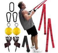 FitBeast Pull Up Grips & Grip Ball Combo, Finger Strengthener Straps for Pull Up Bar, Handles Attachment for Rock Climbing, Grip Training & Home Gym Workout