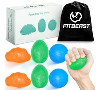 FitBeast Stress Balls for Adults, Hand Exercise Trainer 6 Pack, Stress Relief & Grip Strength Trainer, Squeeze Balls for Hand Therapy - 3 Resistance Levels