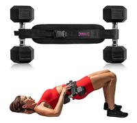 FITBELT Exercise Hip Thrust Belt - Glute Trainer for Home Workouts with Extra Padding - Fully Adjustable Hip Thrust Belt for Dumbbells - Booty Builder, Glute Workout Equipment