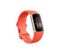 Fitbit Charge 6 Champagne Gold Aluminium with Coral Band Fitness Tracker