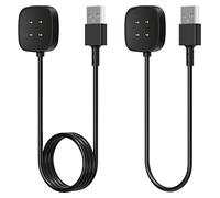 Fitbit Charger Cable Compatible with Versa 4/3 & Sense 2 Smartwatch, USB Charging Cord Replacement for Versa 3/4, 2 Pack (3.3ft/1ft)