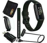 Fitbit Inspire 3 Health & Fitness Activity Tracker (Black) with Workout Intensity, Sleep Tracking, Heart Rate, S & L Bands, 3.3foot Charging Cable, Wall Adapter, Screen Protectors & PremGear Cloth