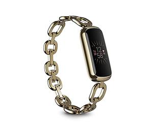 Fitbit Luxe Special Edition Activity Tracker with up to 6 days battery life, stress management tools and Active Zone Minutes, Peony / Soft Gold Stainless Steel
